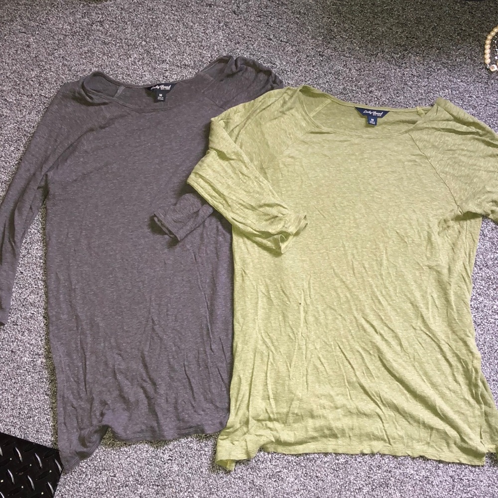 Lucky brand pair of 3/4 sleeve layering tops Sz M
